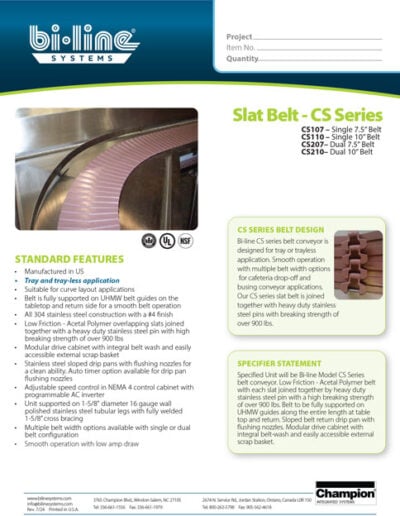 Bi-Line Slat Belt CS Series