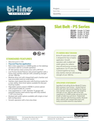 Bi-Line Slat Belt PS Series
