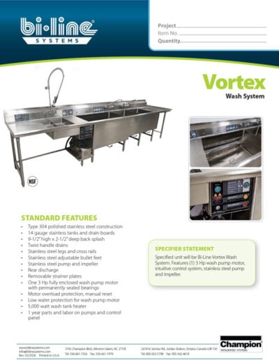 Bi-Line Vortex Wash System